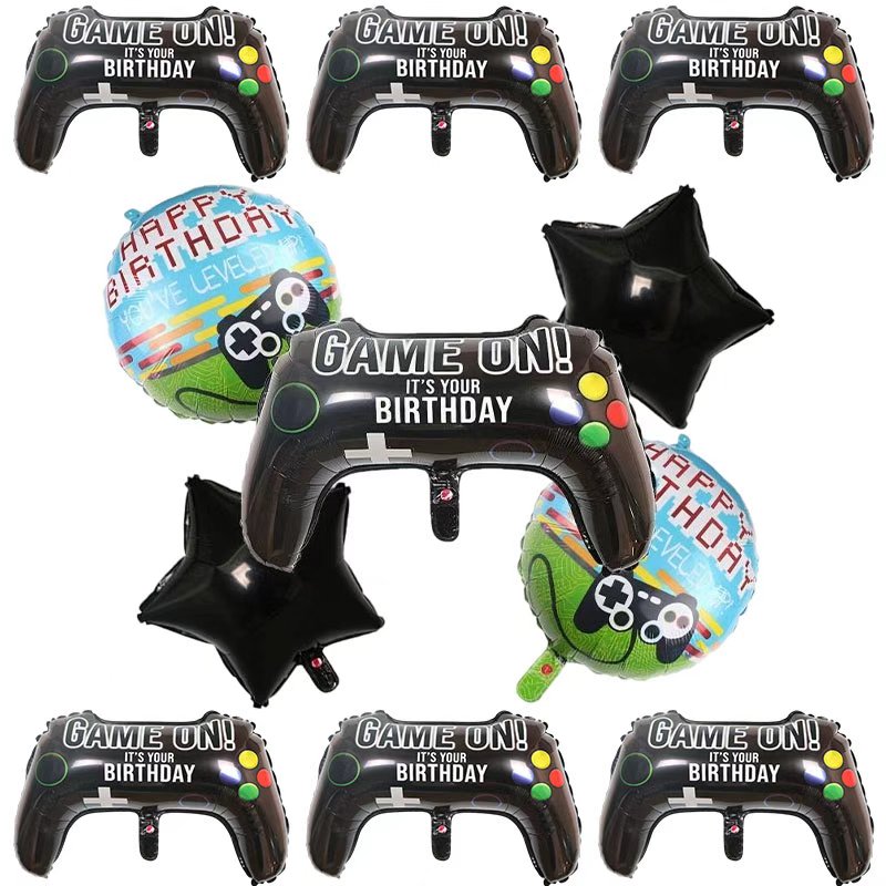 Esports Gaming Controller - ลูกโป่งฟอยล์อะลูมิเนียมรูปจอยเกม ลูกโป่งรูปจอยเกม เหมาะสำหรับงานปาร์ตี้ธีมเกมเมอร์ ตกแต่งงานวันเกิด