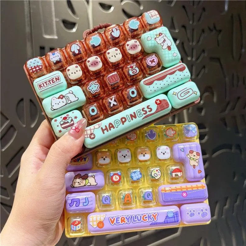 Keyboard Tenkeyless - พวงกุญแจแบบกด 26 ปุ่ม แก้เครียด คลิกเกอร์คีย์บอร์ด ของตกแต่งกระเป๋า