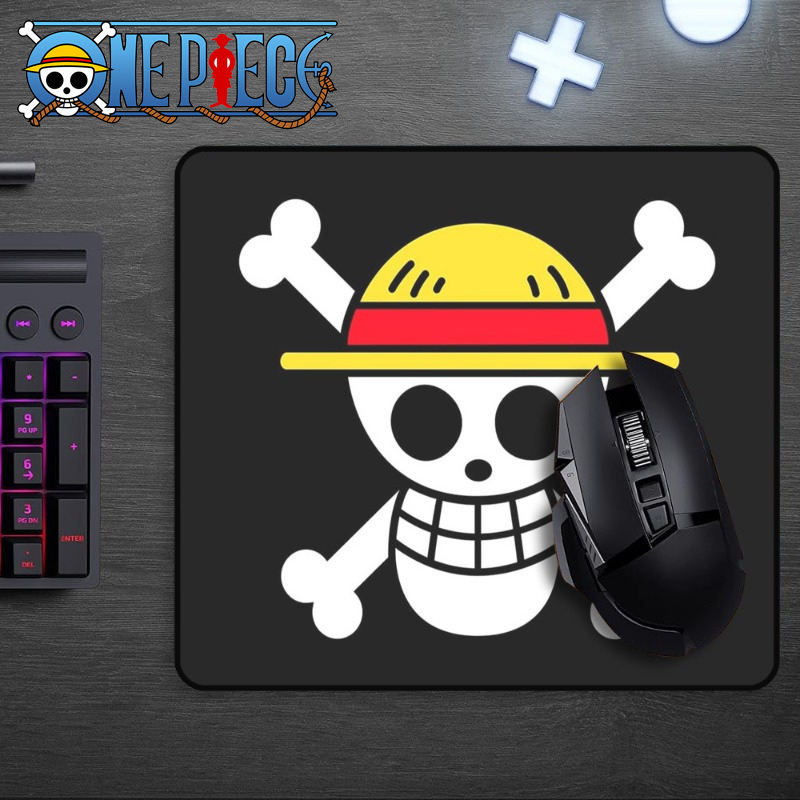 Keyboard Tenkeyless - แผ่นรองเมาส์ลายการ์ตูนวันพีซ ลูฟี่ ลายหัวกะโหลก สำหรับคอมพิวเตอร์ แล็ปท็อป คีย์บอร์ด
