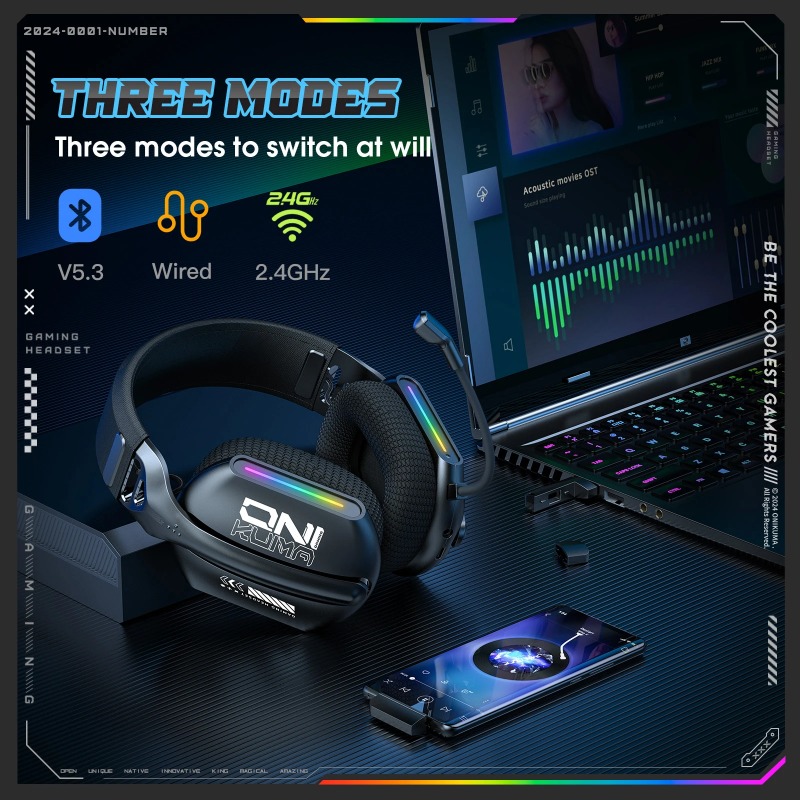 หูฟังเกมมิ่งไร้สาย ONIKUMA GT8 - Esports Gaming Headphones บทวิจารณ์และราคา
