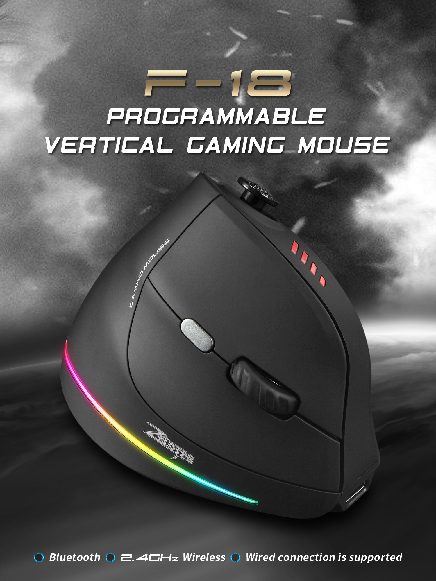 Jomaa RGB Backlit ไร้สายเมาส์แ - Esports Gaming Controller บทวิจารณ์และราคา