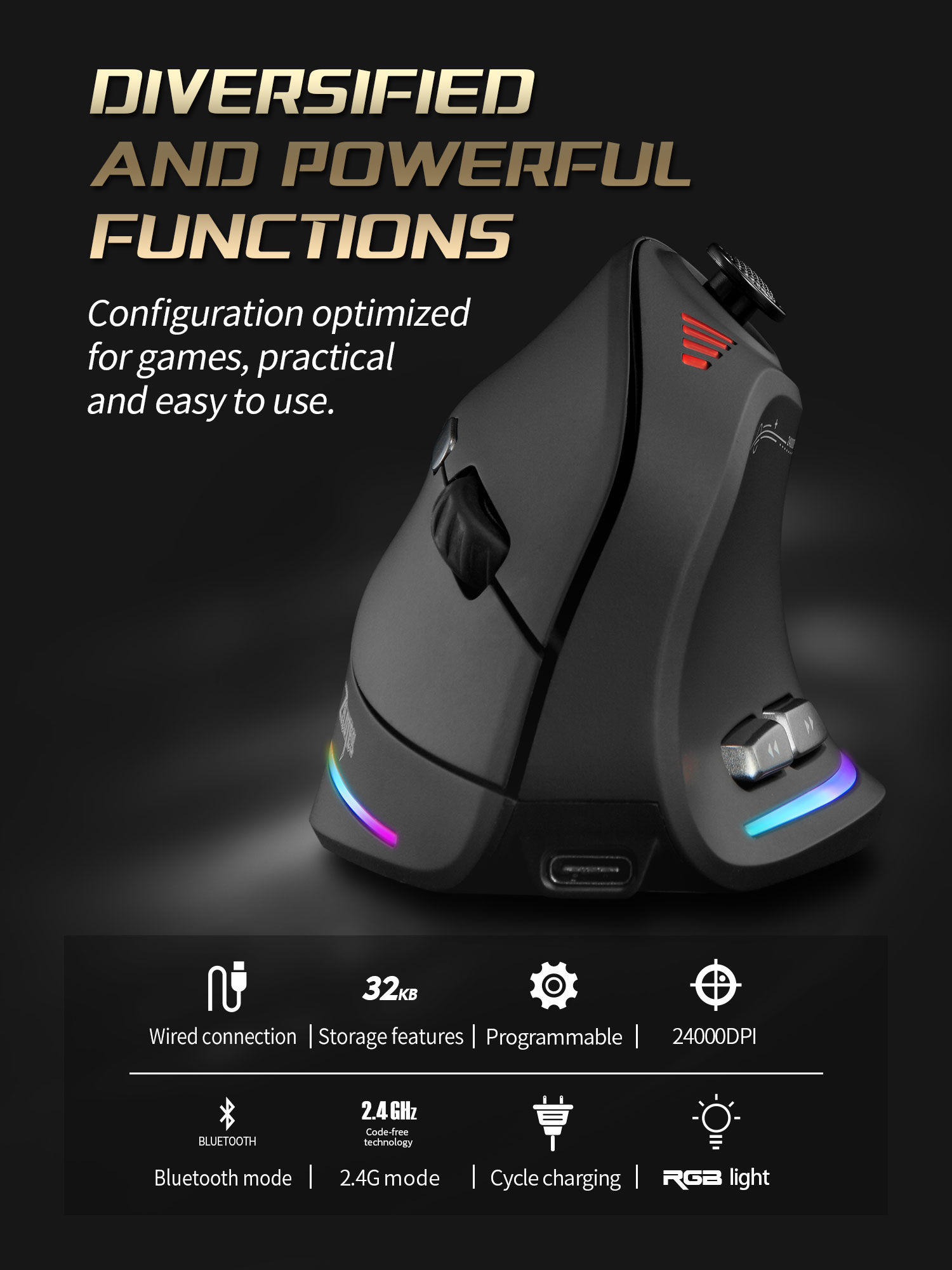Jomaa RGB Backlit ไร้สายเมาส์แ - Esports Gaming Controller บทวิจารณ์และราคา
